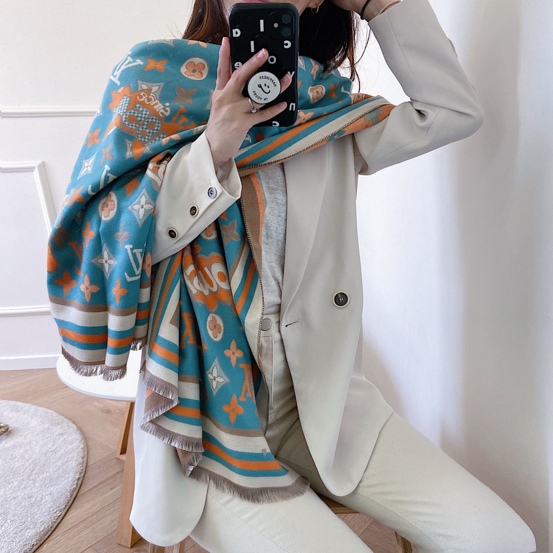 Statement Monogram Jacquard Scarf Shawl mysite