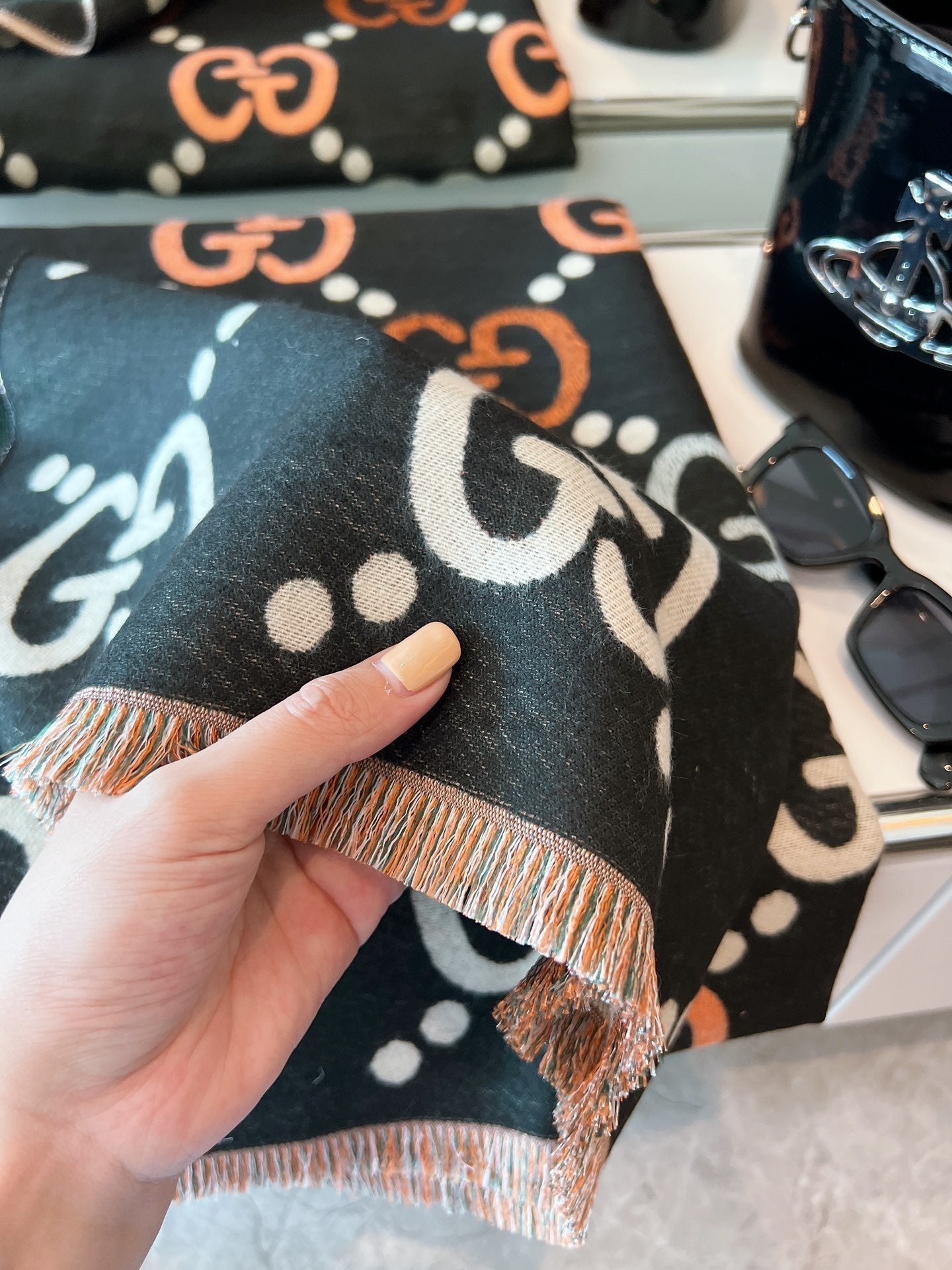 Versatile Monogram Jacquard Letter Scarf Shawl mysite