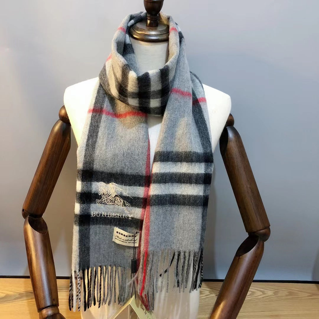 Classic Check Fringed Cashmere Scarf mysite