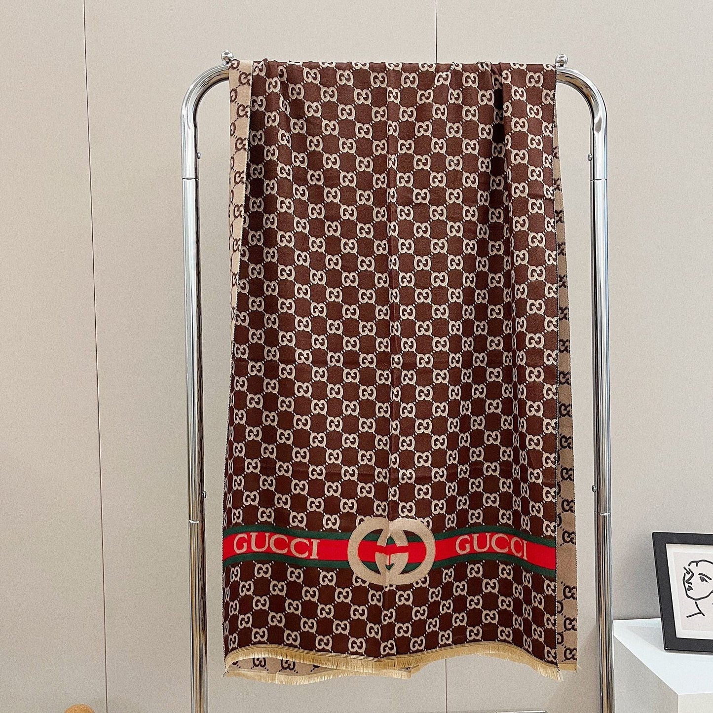 Classic Full Logo Jacquard Warm Scarf Shawl mysite