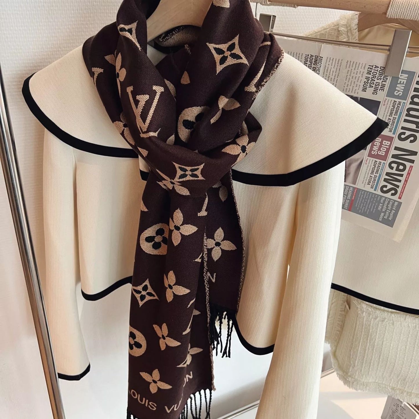 Wild At Heart Series Monogram Fringe Scarf Shawl mysite