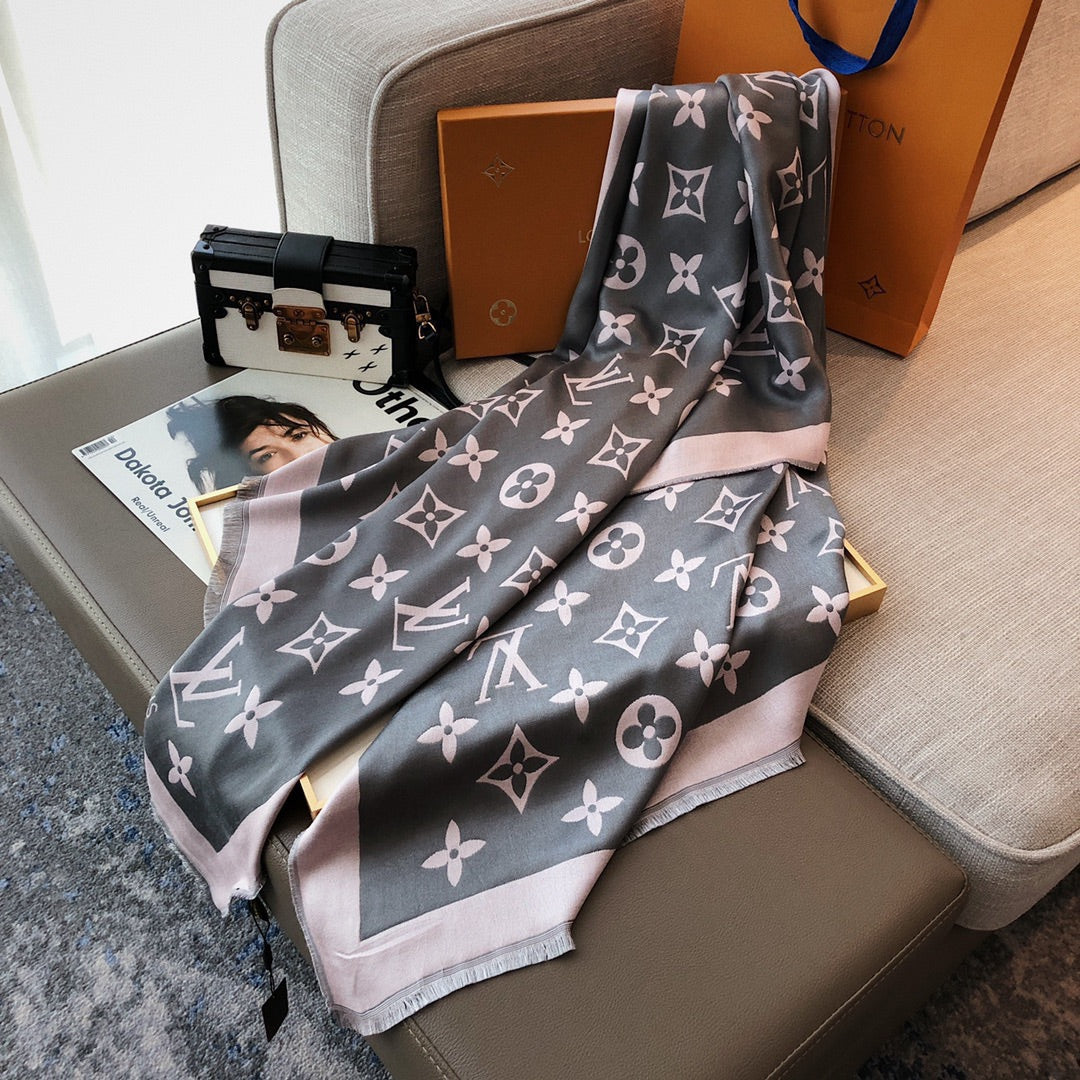 Glossy Monogram Jacquard Scarf Shawl mysite