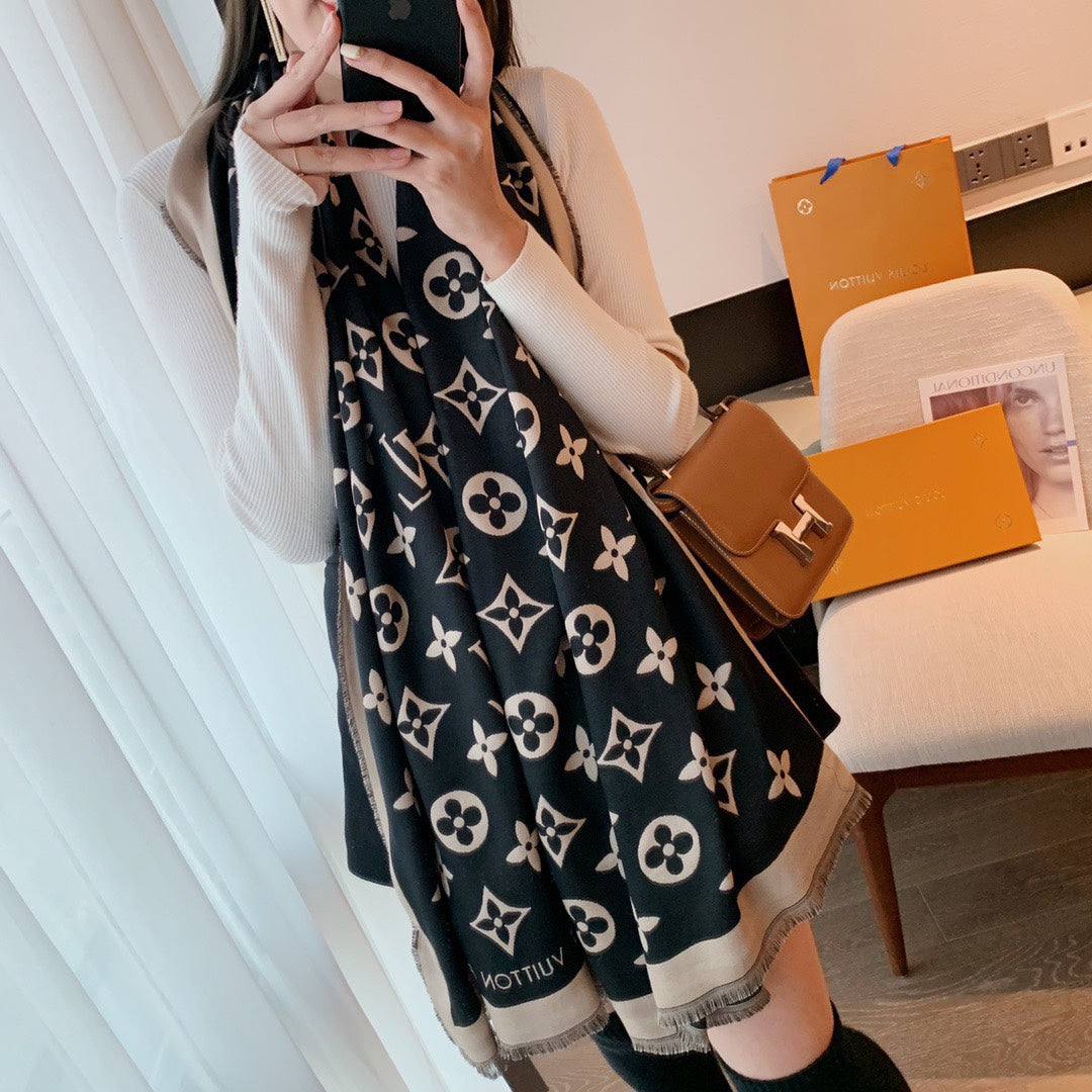 Glossy Monogram Jacquard Scarf Shawl mysite