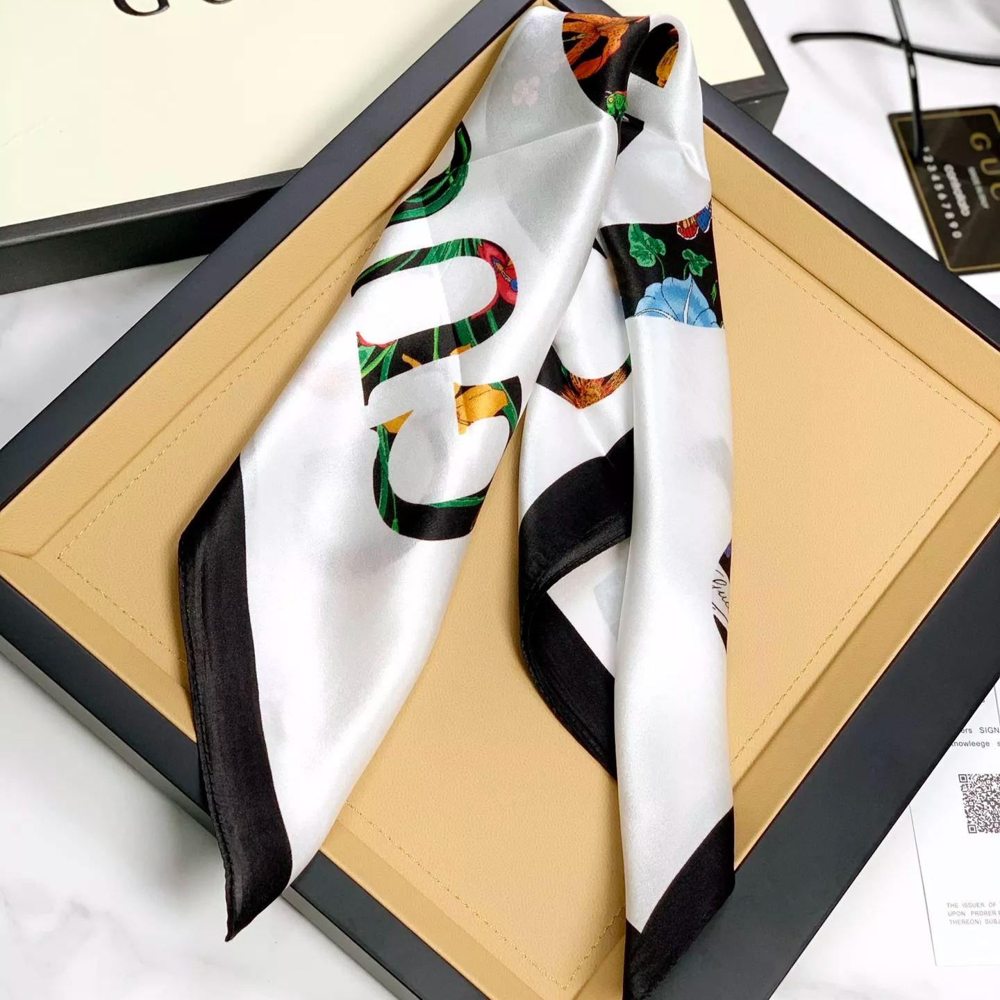 Floral Layered Logo Square Scarf mysite