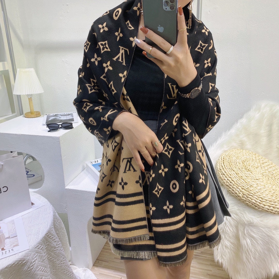 Cashmere Letter Jacquard Scarf Shawl mysite