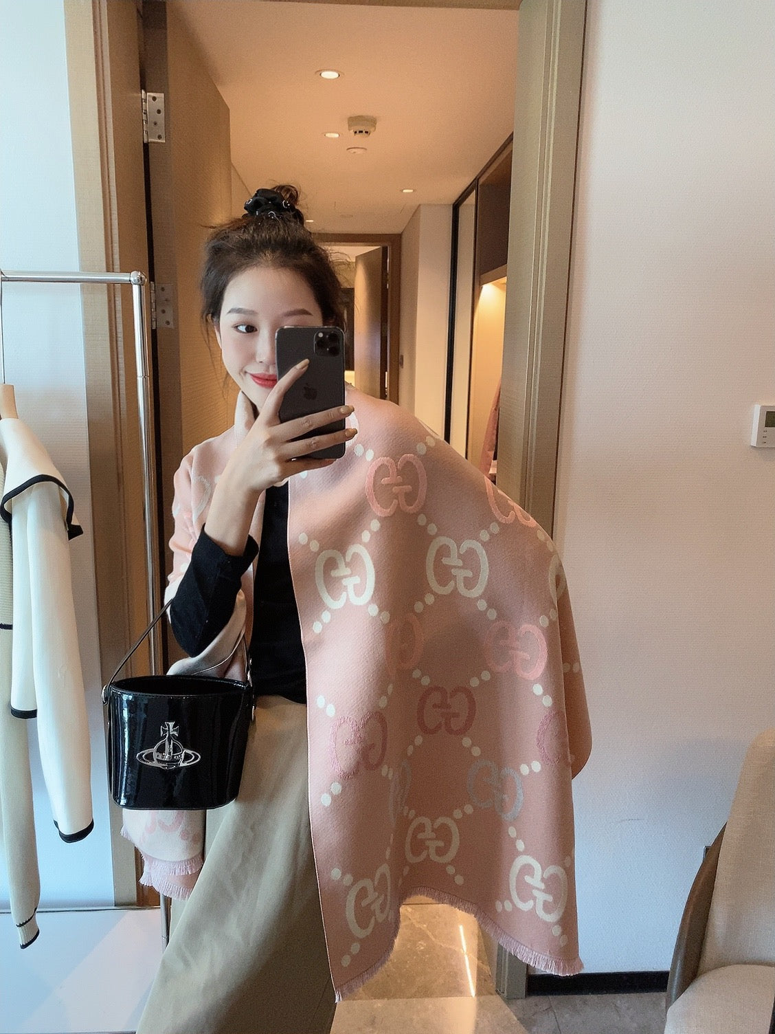 Versatile Monogram Jacquard Letter Scarf Shawl mysite
