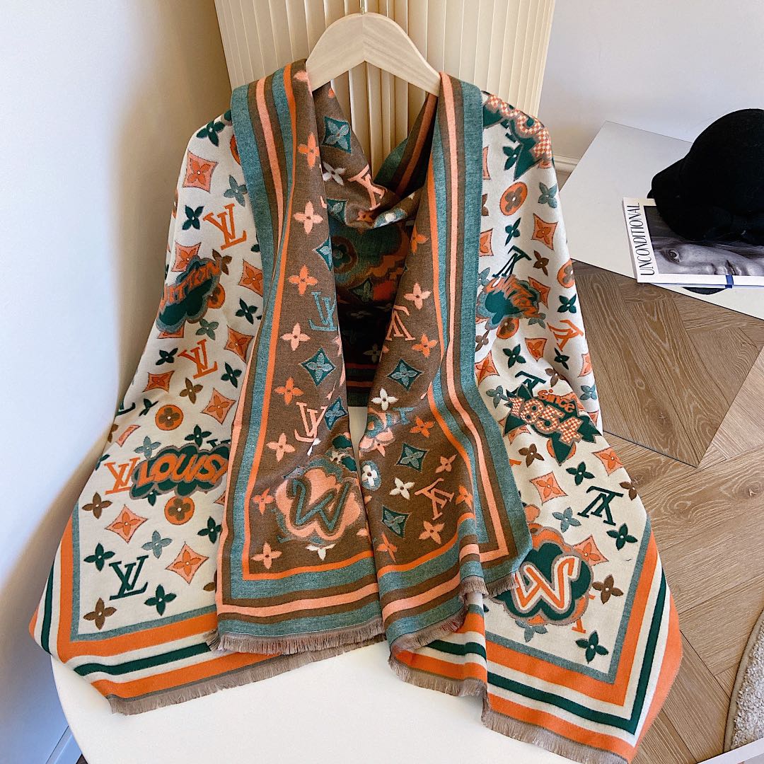 Statement Monogram Jacquard Scarf Shawl mysite