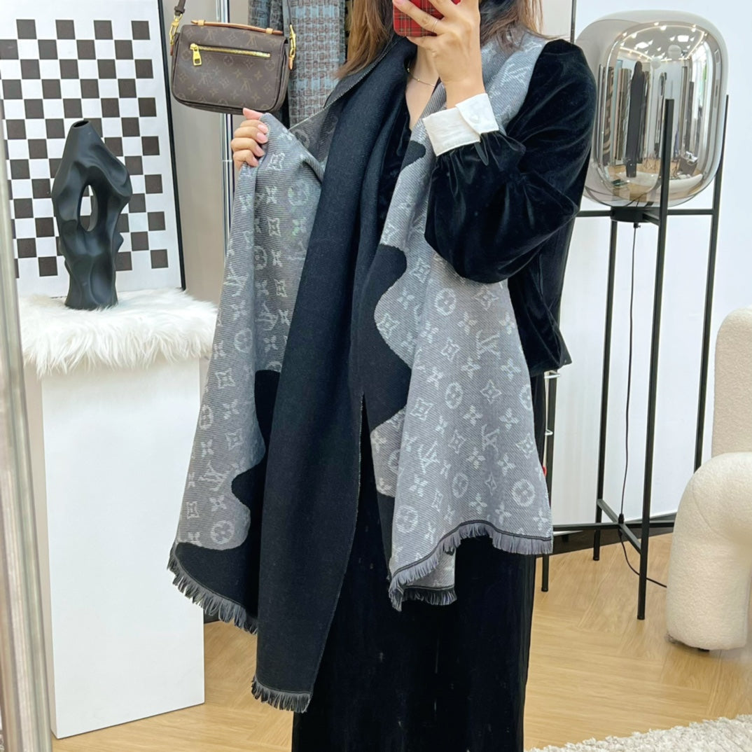 Colorblock Edition Letter Jacquard Scarf mysite