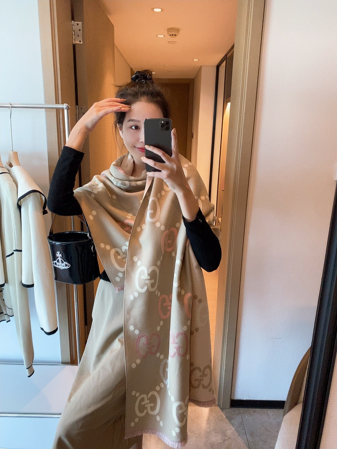 Versatile Monogram Jacquard Letter Scarf Shawl mysite