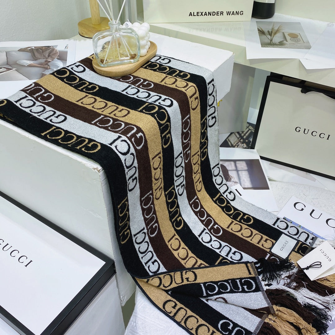 Double-sided Jacquard Fringed Scarf Shawl mysite