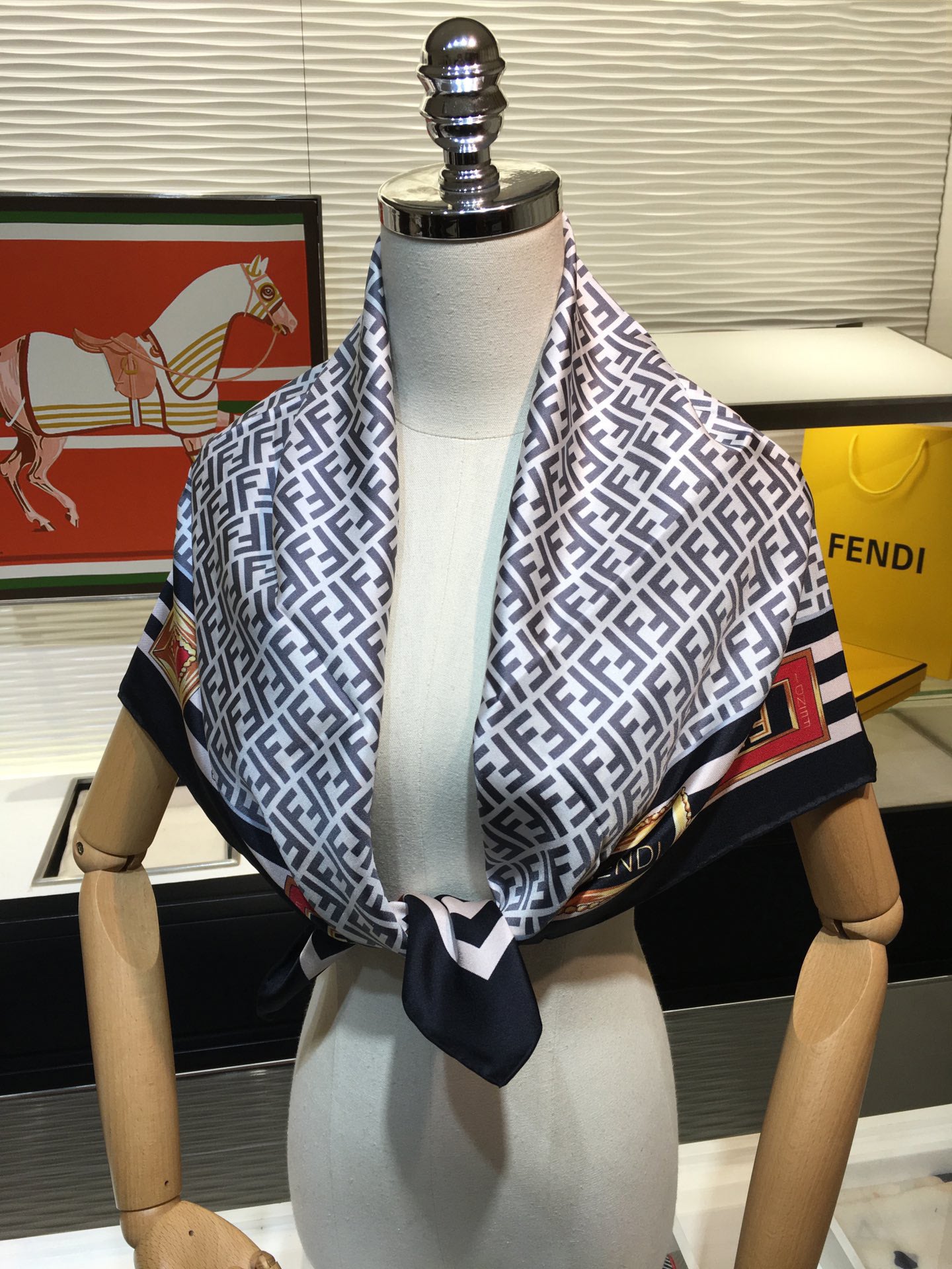 Emblem Print Square Scarf mysite