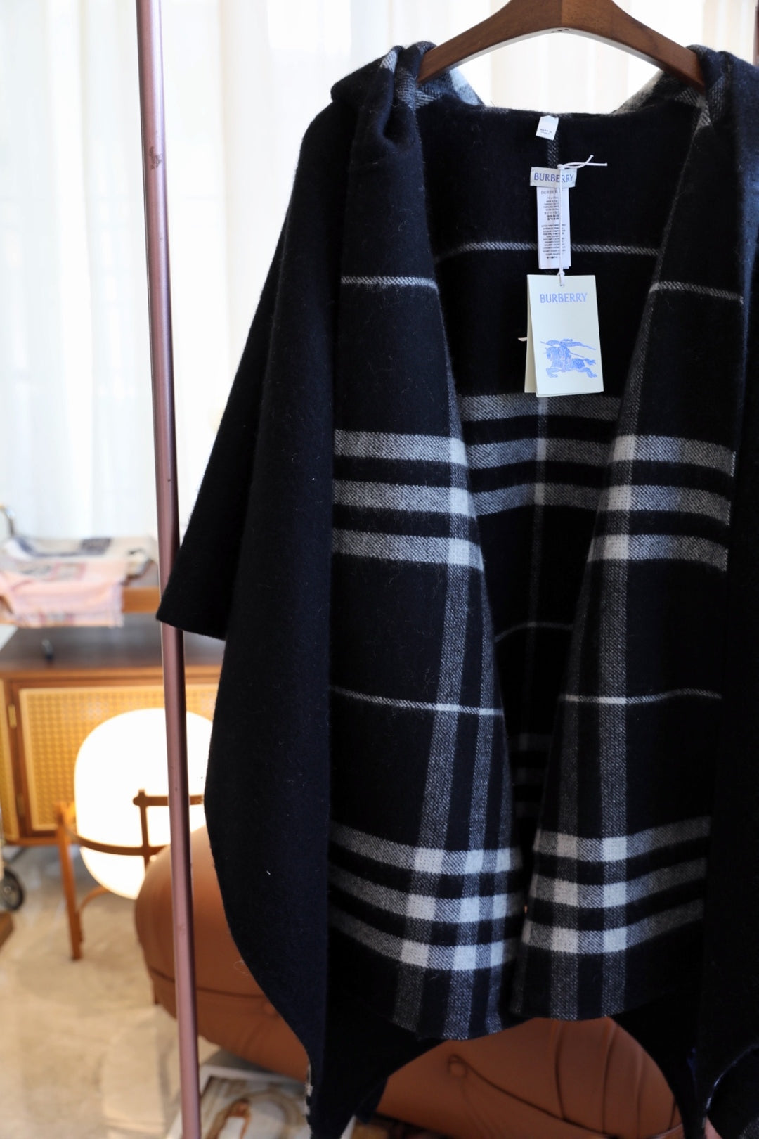 Vintage Plaid Hooded Poncho mysite