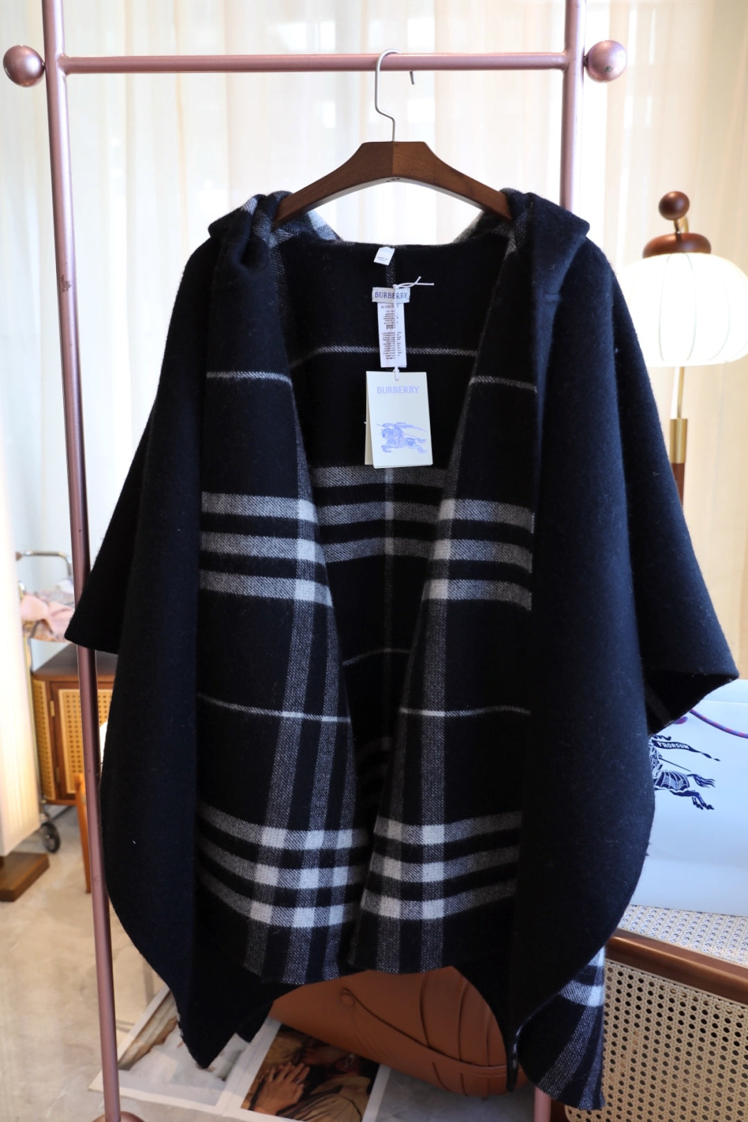 Vintage Plaid Hooded Poncho mysite