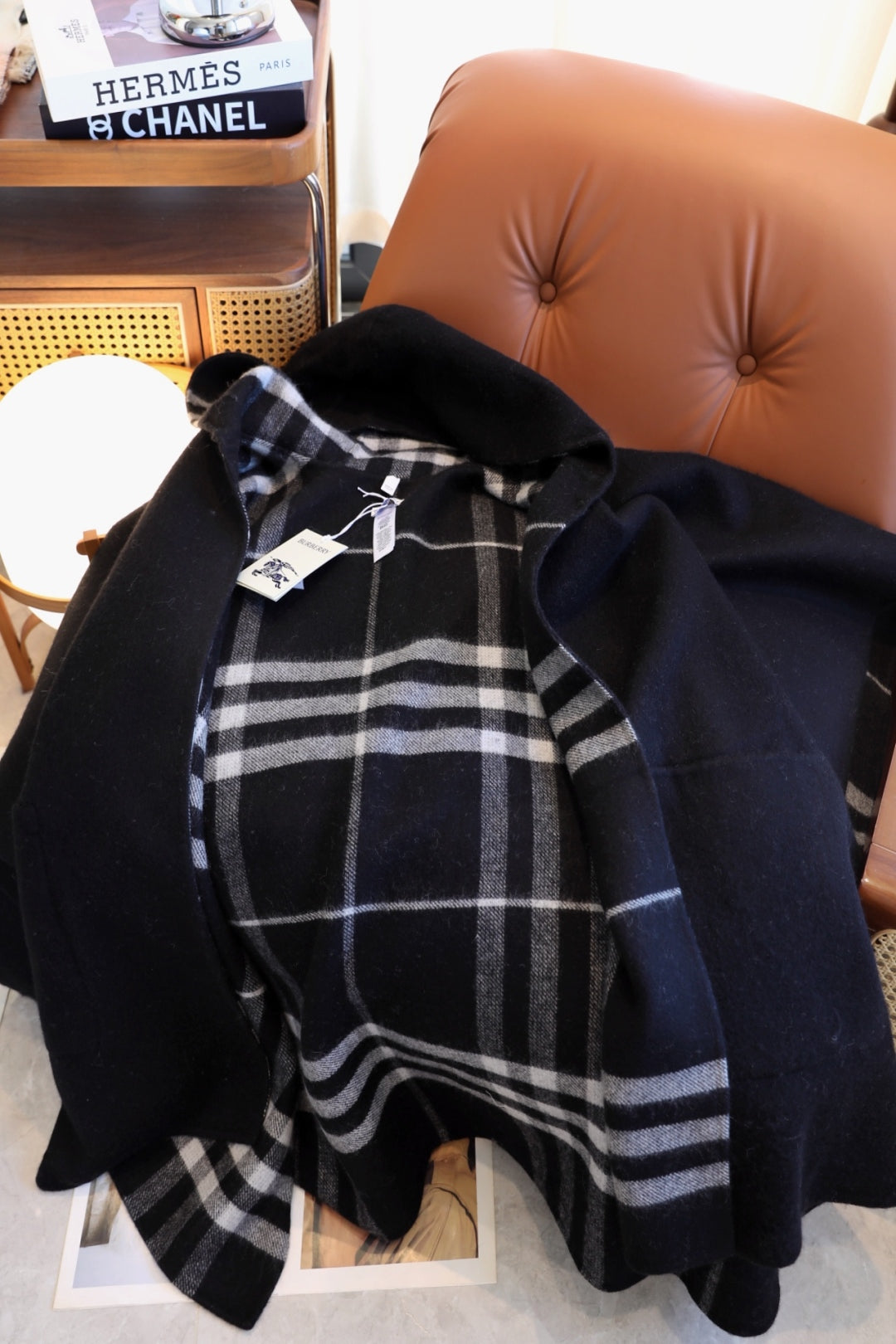 Vintage Plaid Hooded Poncho mysite