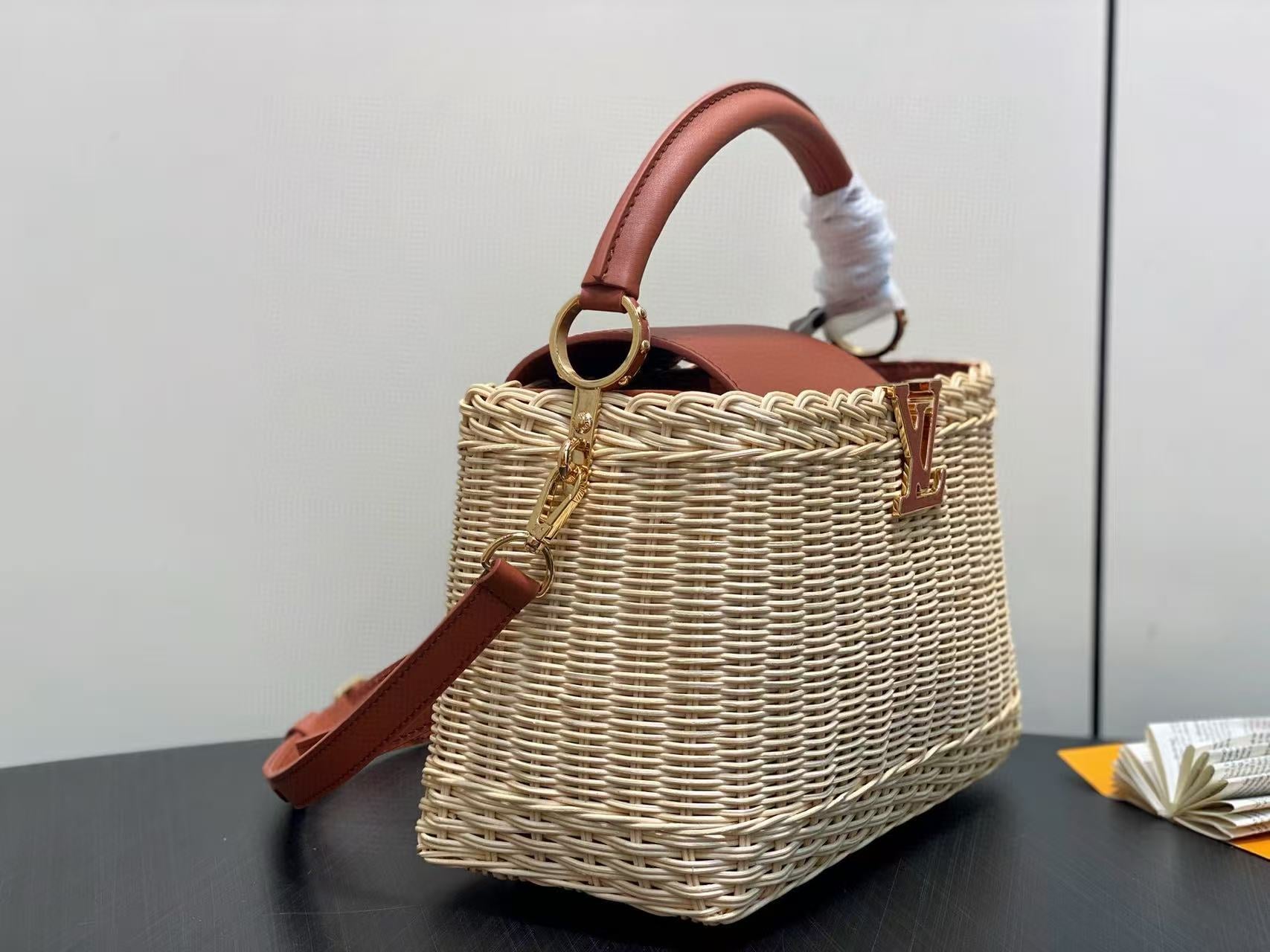 LV Capucines BB Top Handle Tan Cowhide & Rattan HW mysite