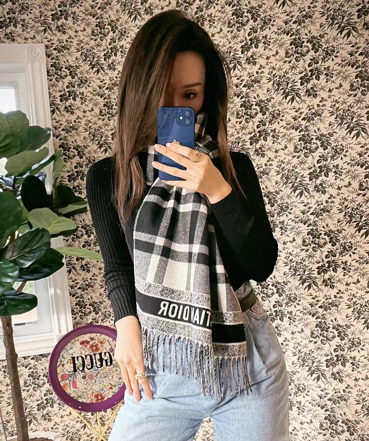 Classic Plaid Fringed Cashmere Scarf Shawl mysite