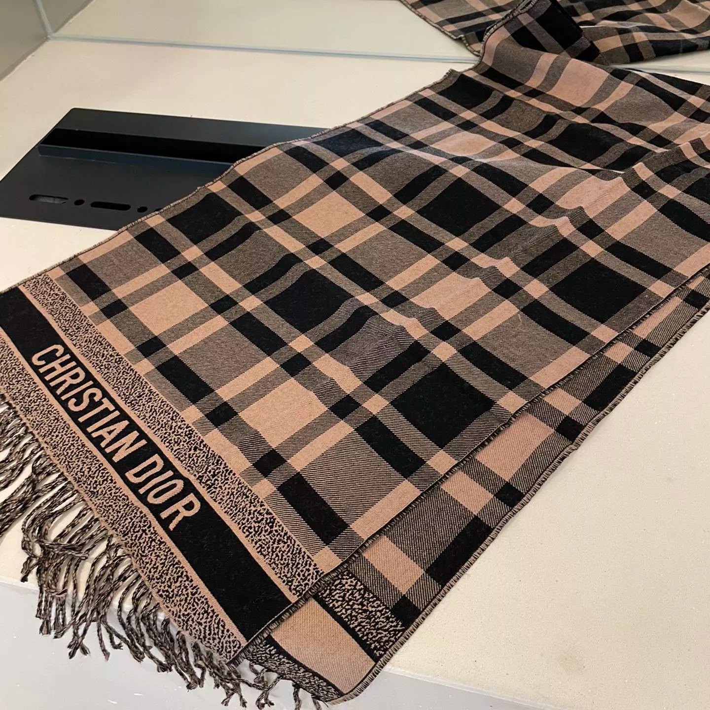 Classic Plaid Fringed Cashmere Scarf Shawl mysite
