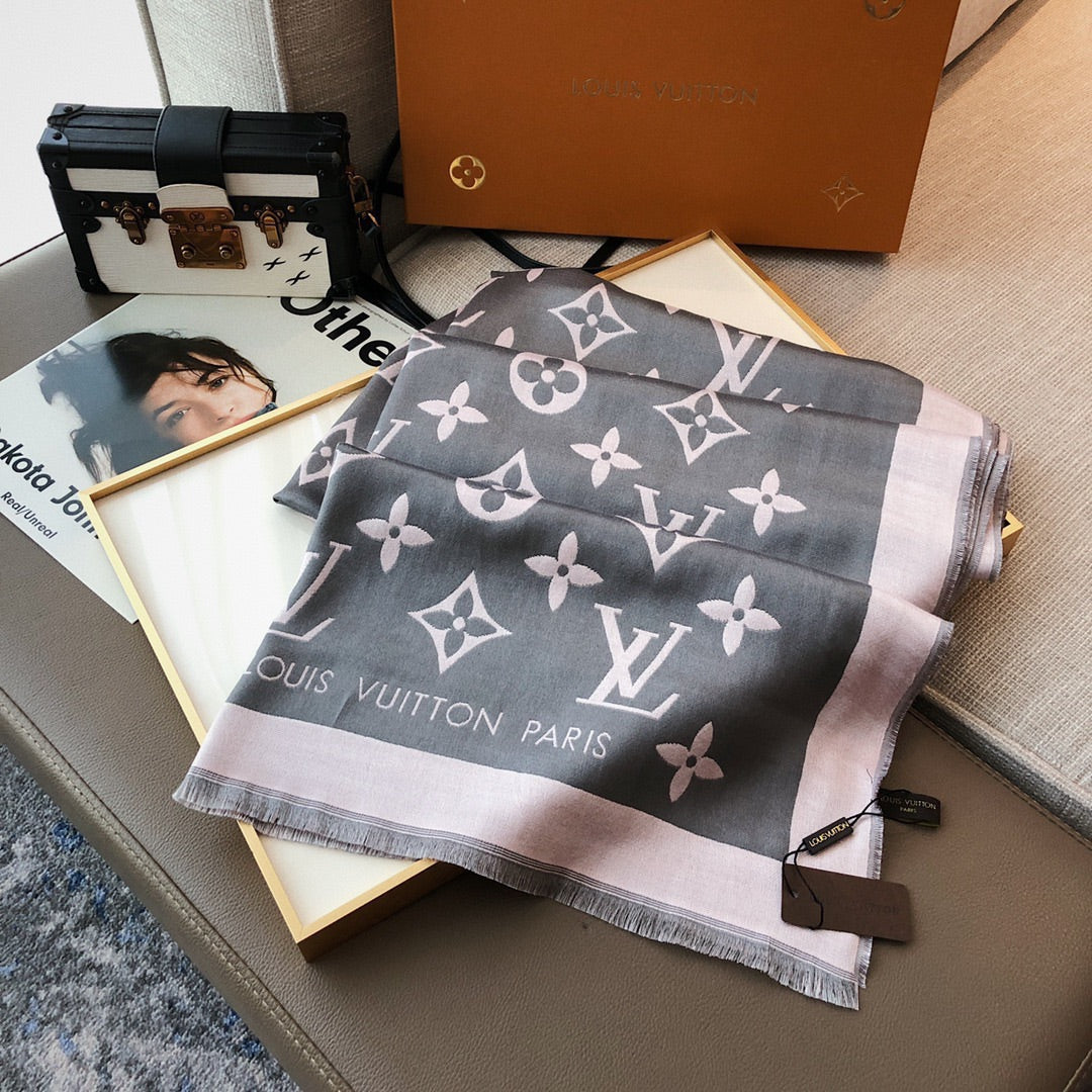 Glossy Monogram Jacquard Scarf Shawl mysite