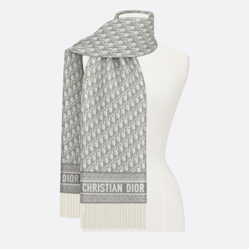 Versatile Monogram Jacquard Fringe Scarf mysite