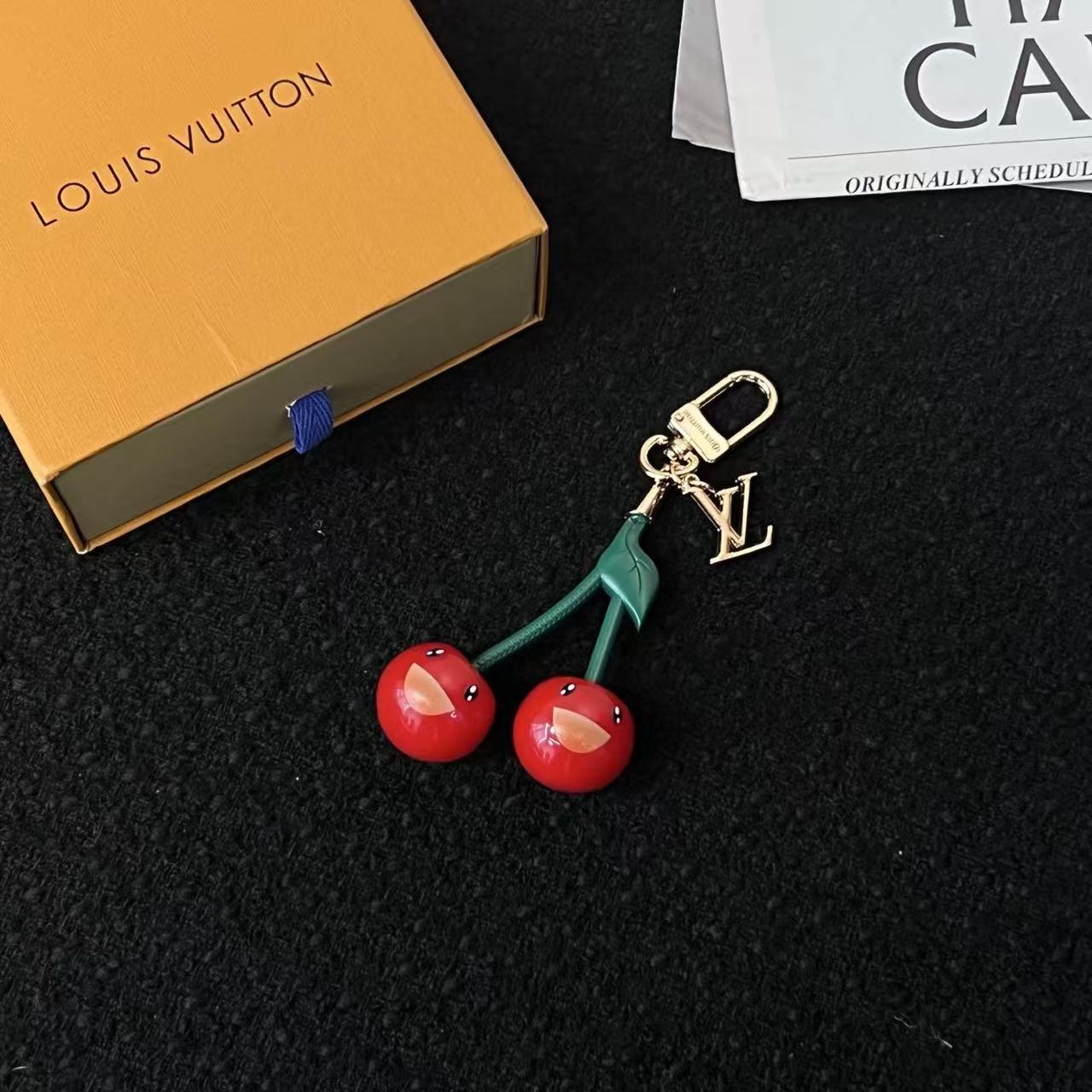 LVxTM M02476 Cherry Bag Charm Cerise Plexiglass GHW mysite