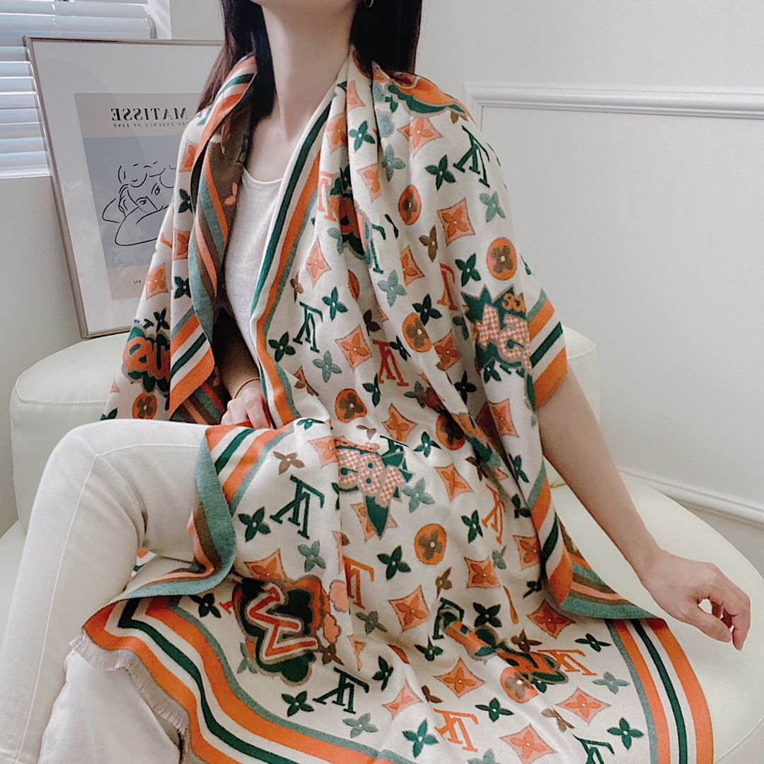 Statement Monogram Jacquard Scarf Shawl mysite
