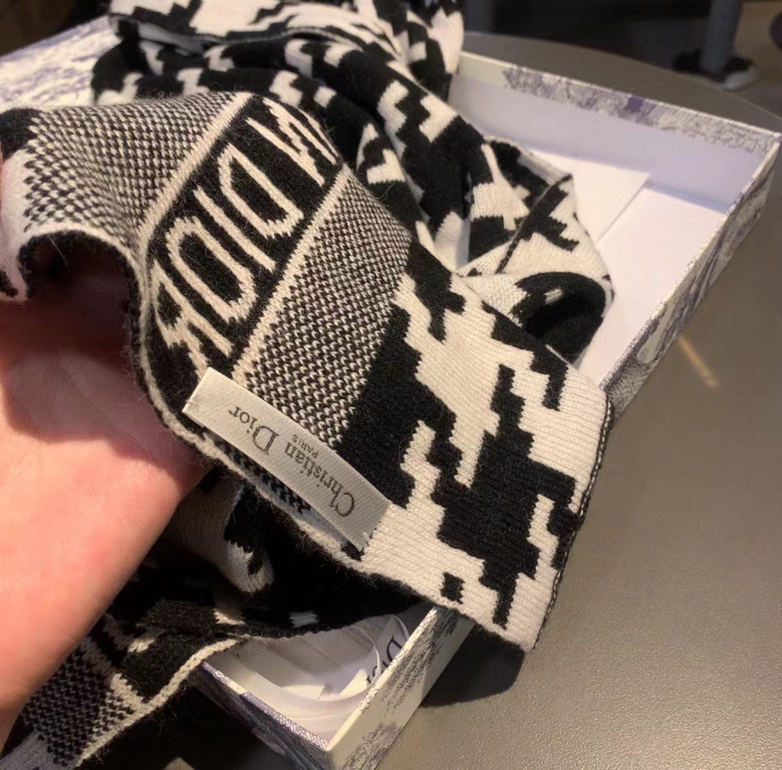 Classic 30 Monogram Knit Scarf in Wool mysite