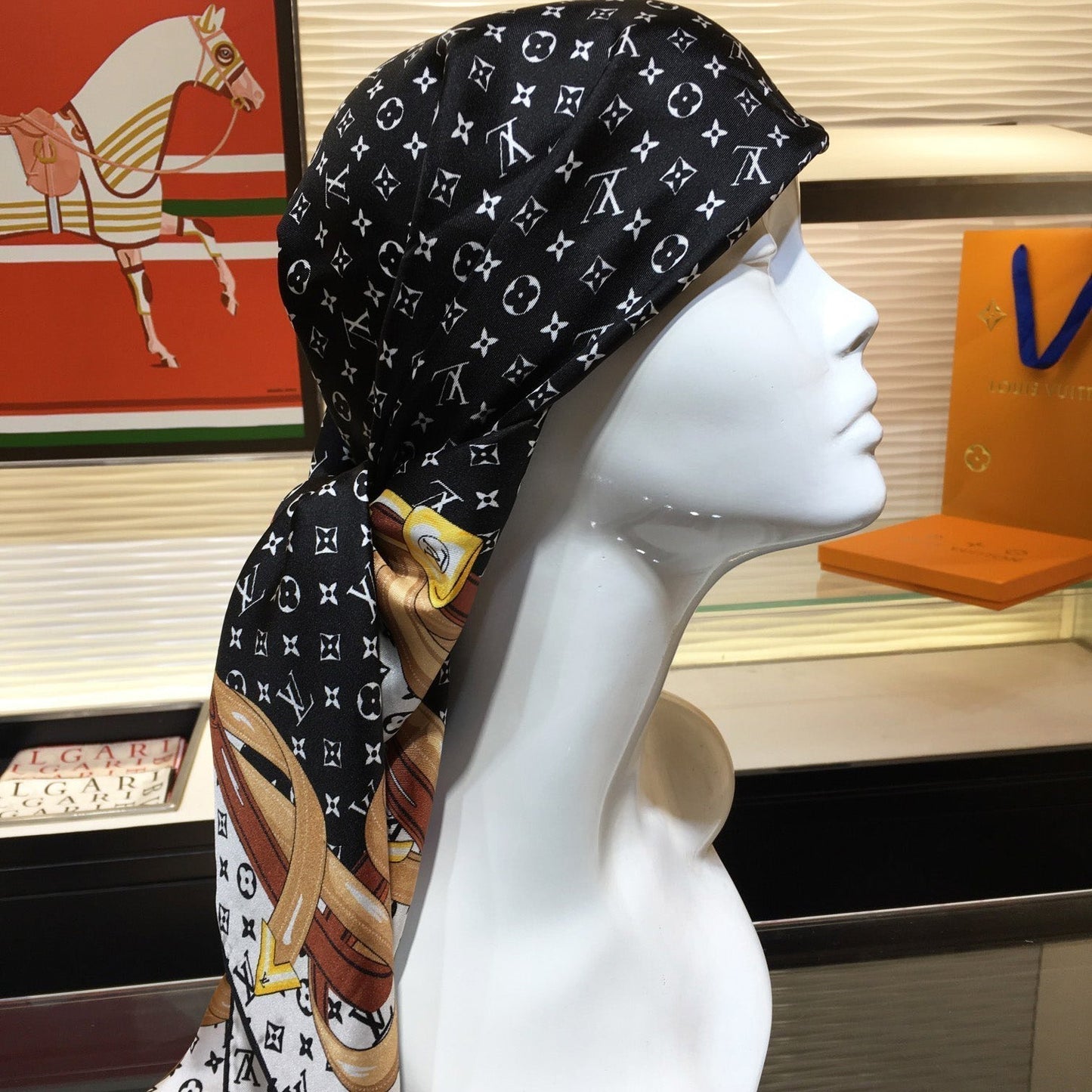 Leather Edge Square Silk Scarf mysite