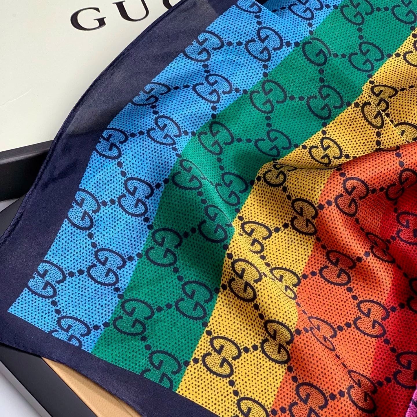 Multicolor Monogram Letter Square Scarf mysite