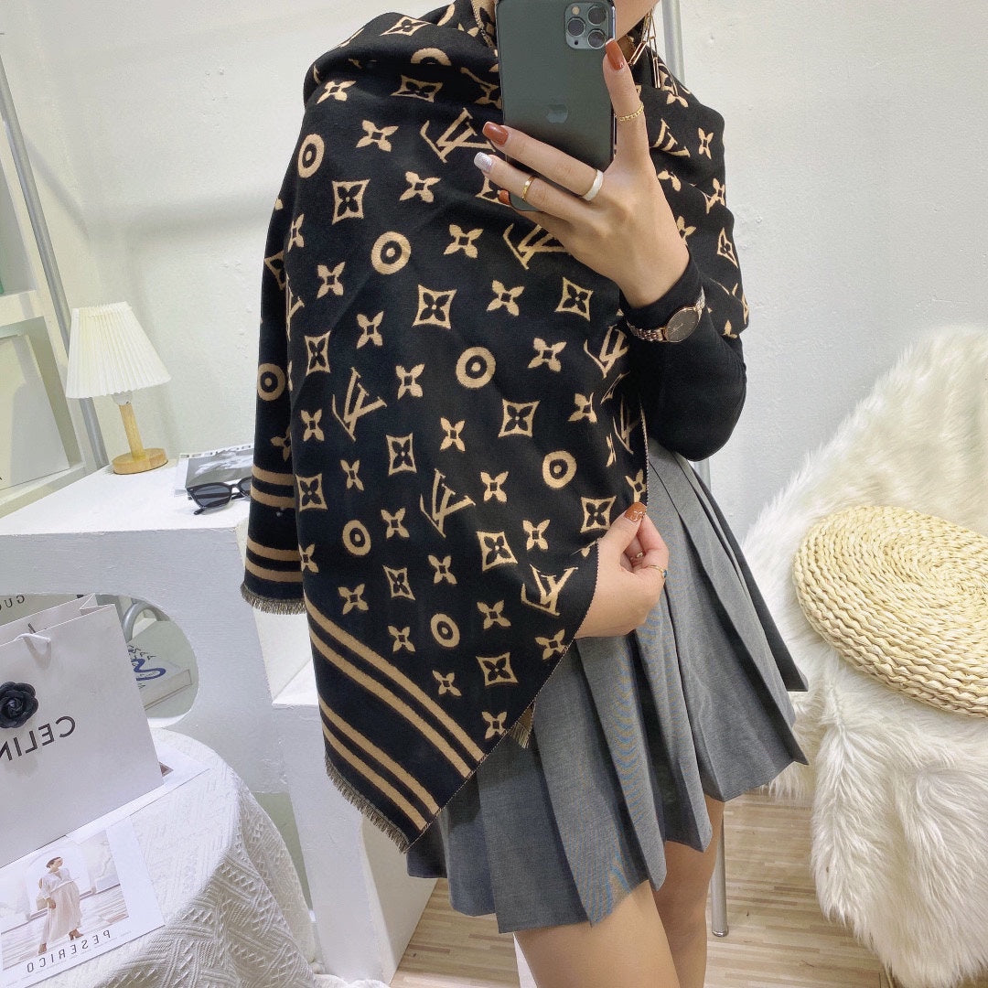 Cashmere Letter Jacquard Scarf Shawl mysite