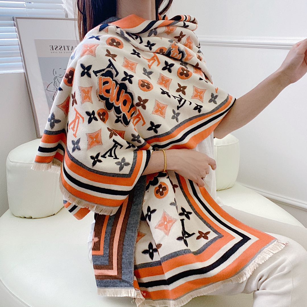 Statement Monogram Jacquard Scarf Shawl mysite