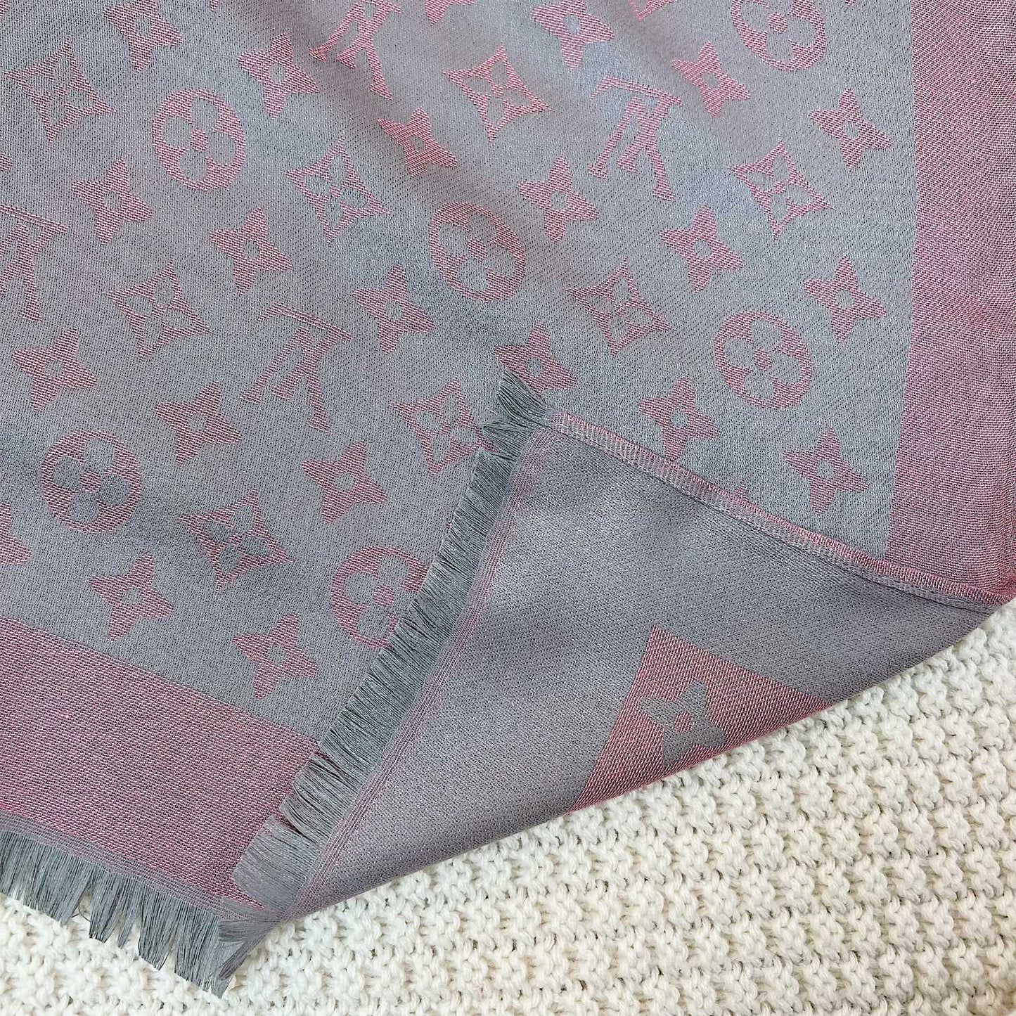 Silk Satin Fringe Monogram Scarf Shawl mysite