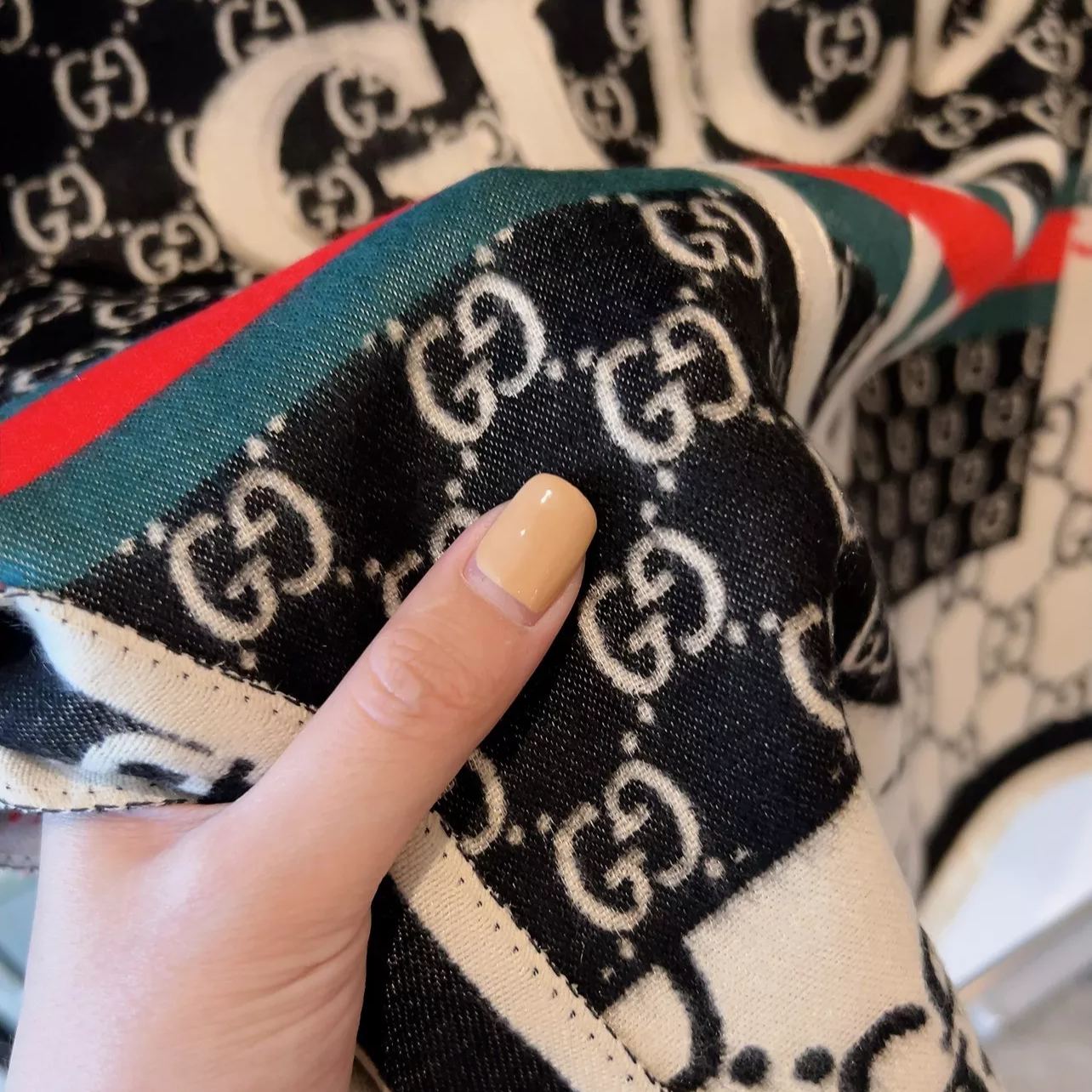 Color Block Logo Jacquard Cashmere Scarf mysite