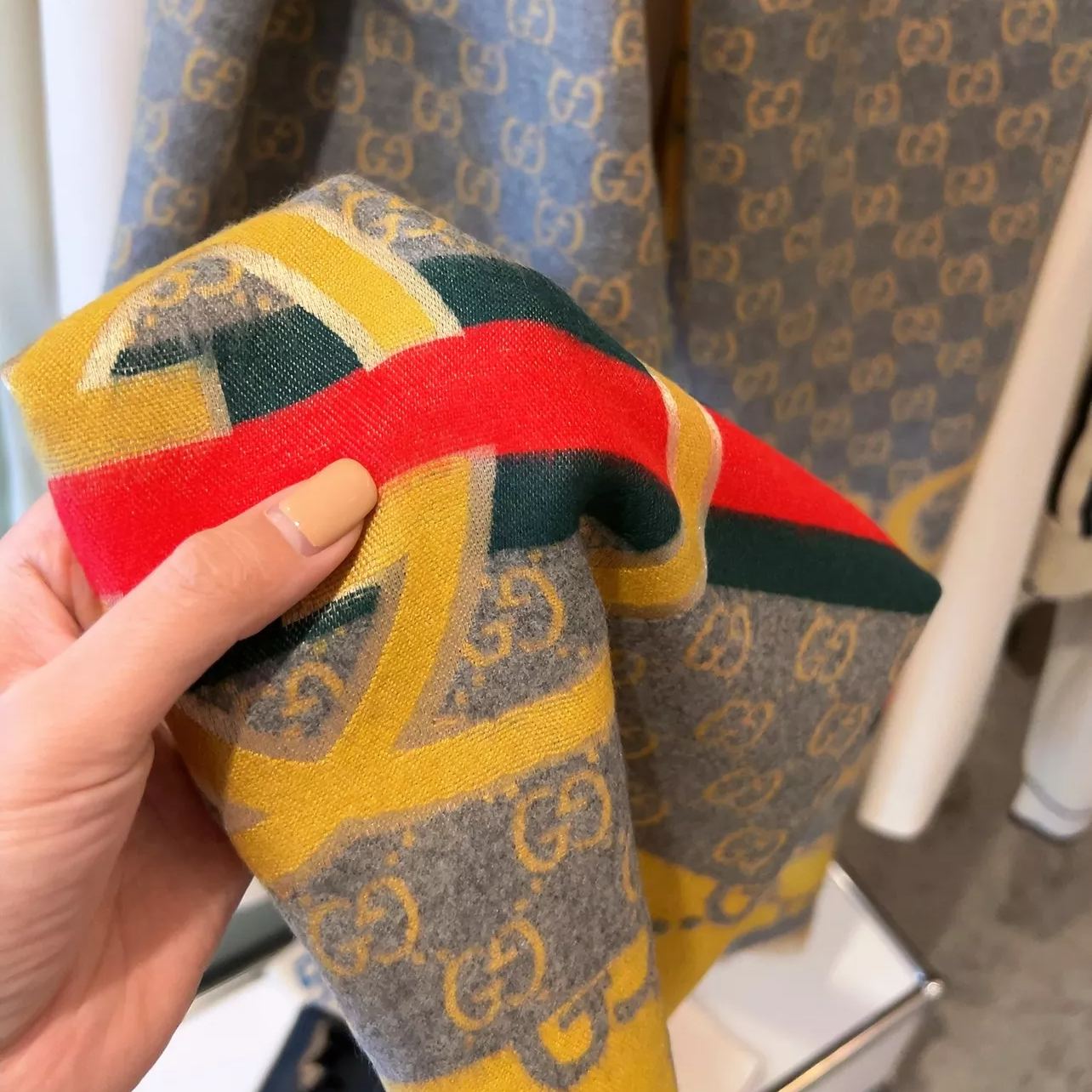 Color Block Logo Jacquard Cashmere Scarf mysite