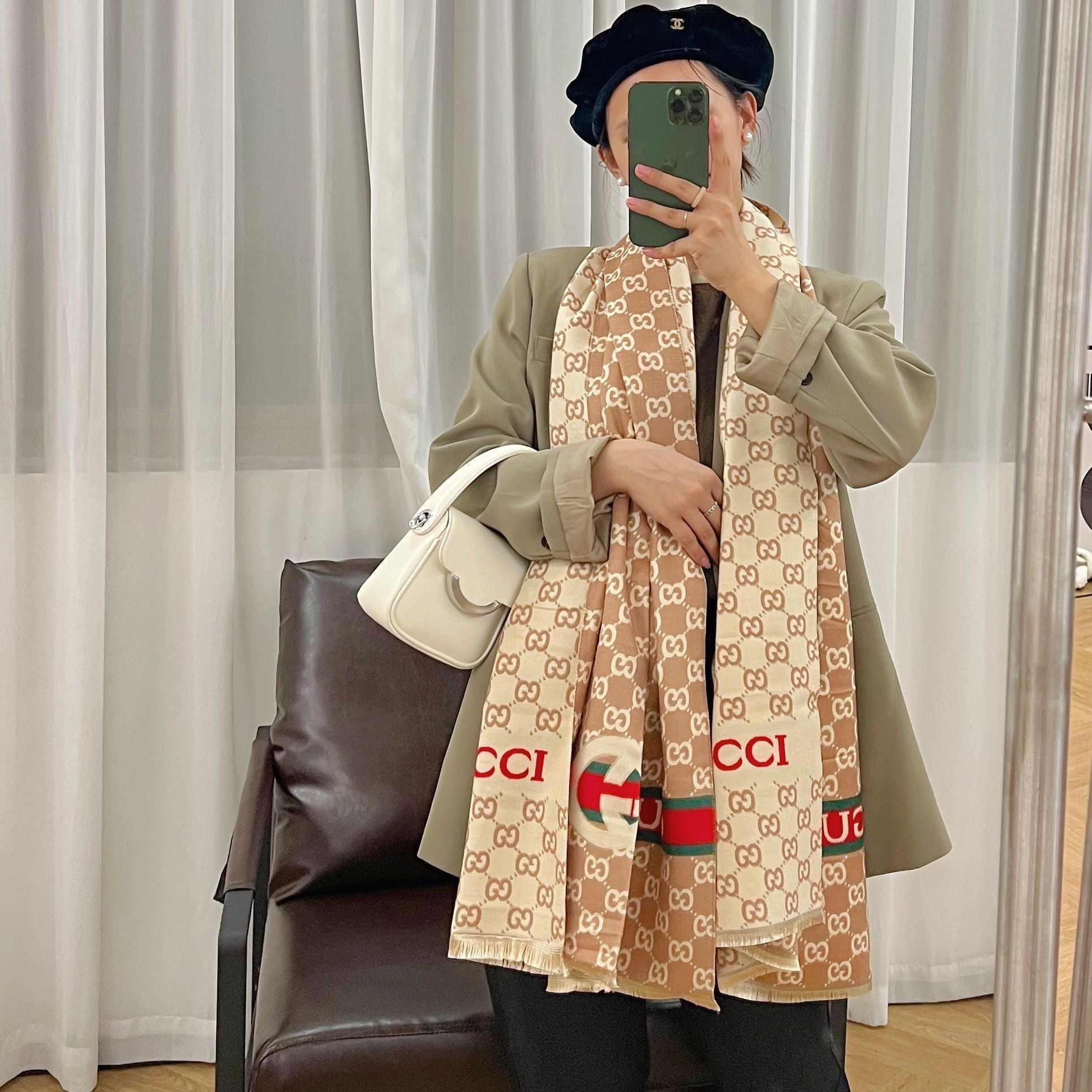 Classic Full Logo Jacquard Warm Scarf Shawl mysite