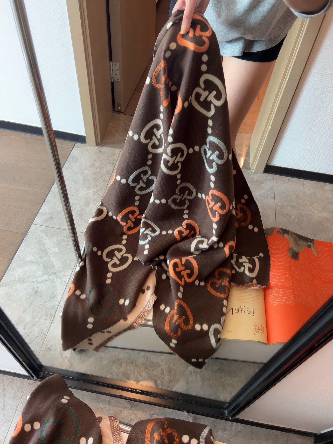 Versatile Monogram Jacquard Letter Scarf Shawl mysite