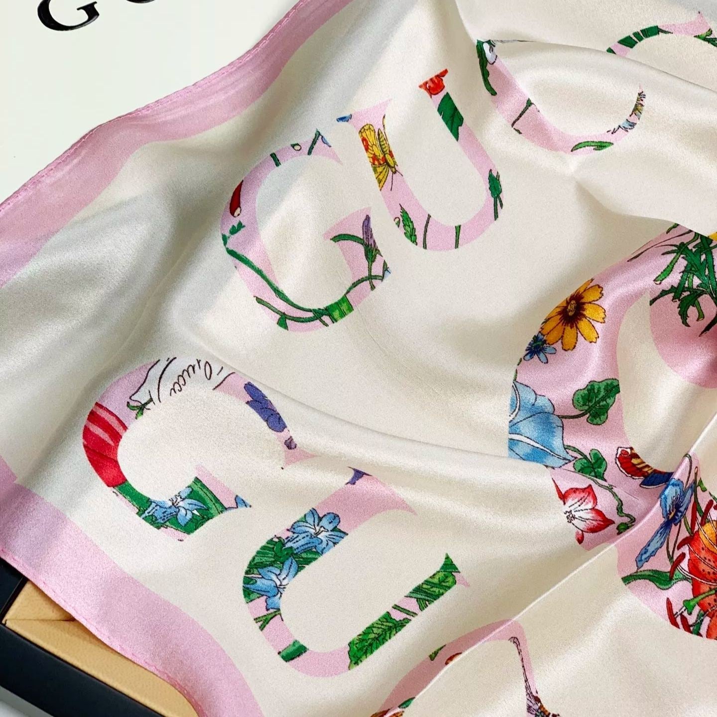 Floral Layered Logo Square Scarf mysite
