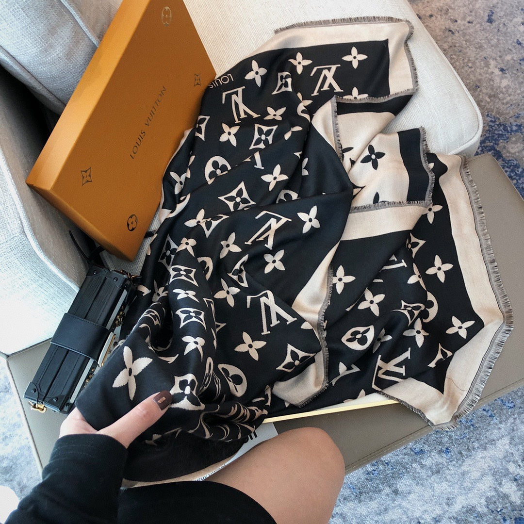 Glossy Monogram Jacquard Scarf Shawl mysite