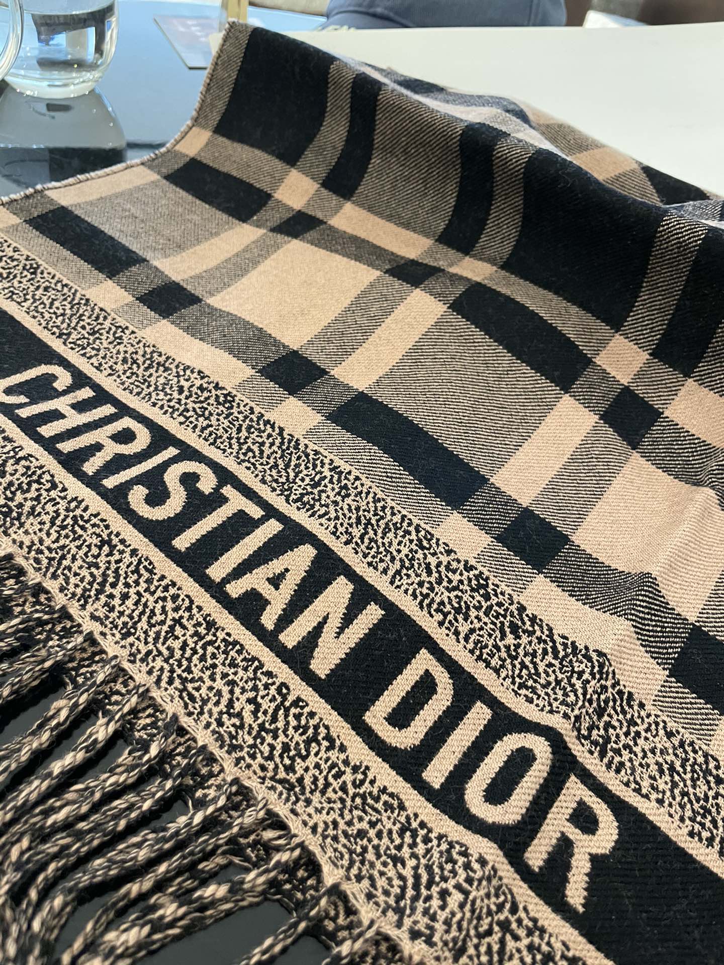 Classic Plaid Fringed Cashmere Scarf Shawl mysite