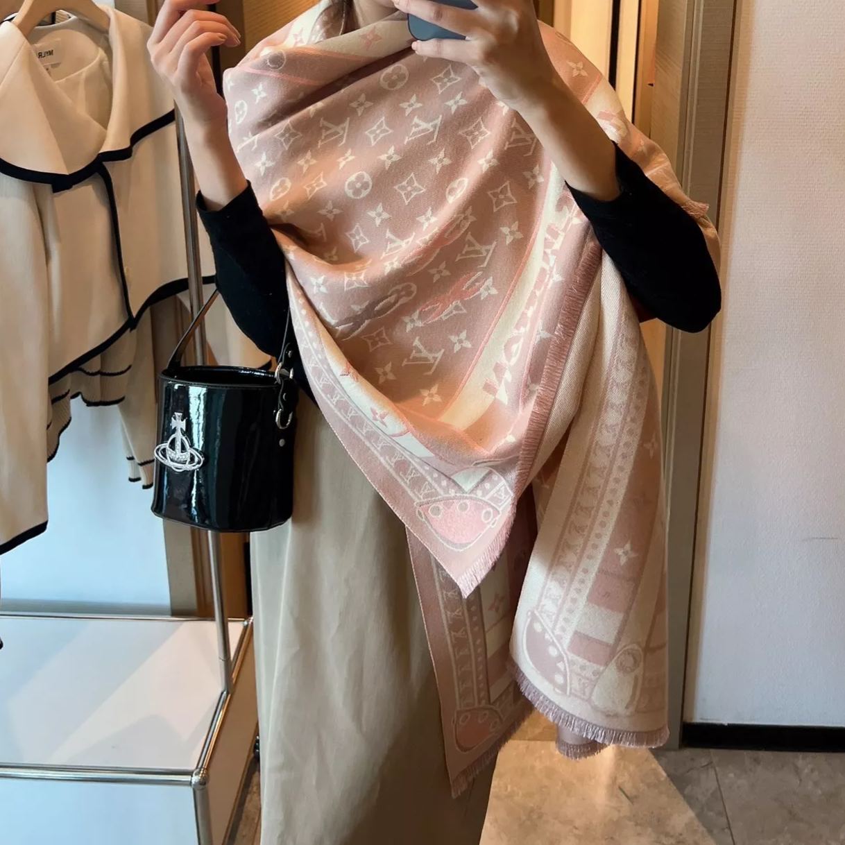 On-trend Full Monogram Cashmere Scarf Shawl mysite