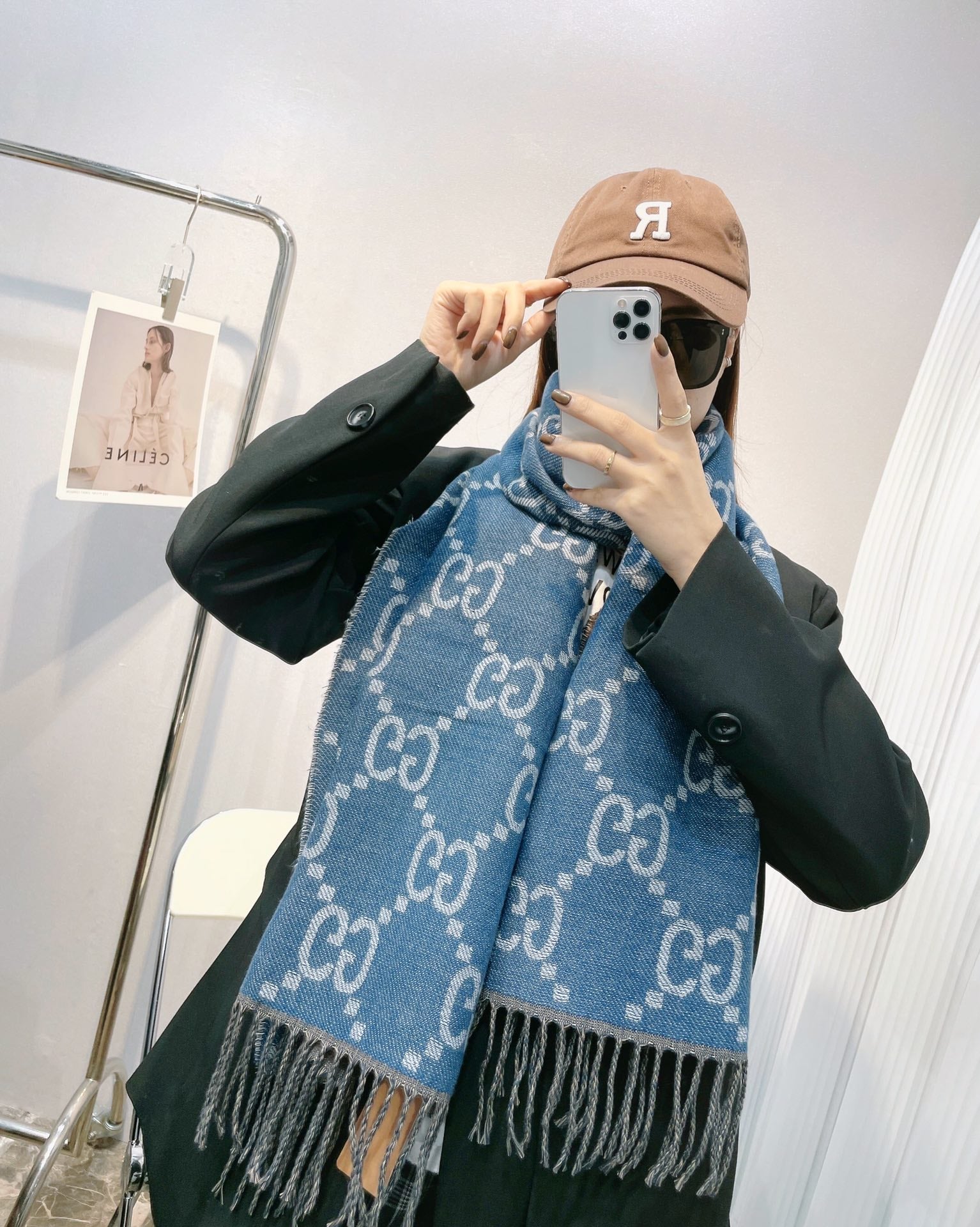 New Logo Jacquard Fringed Scarf Shawl mysite