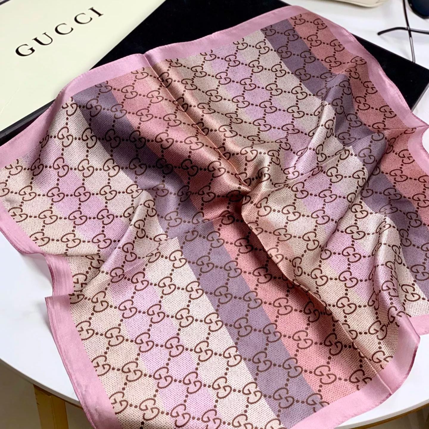 Multicolor Monogram Letter Square Scarf mysite
