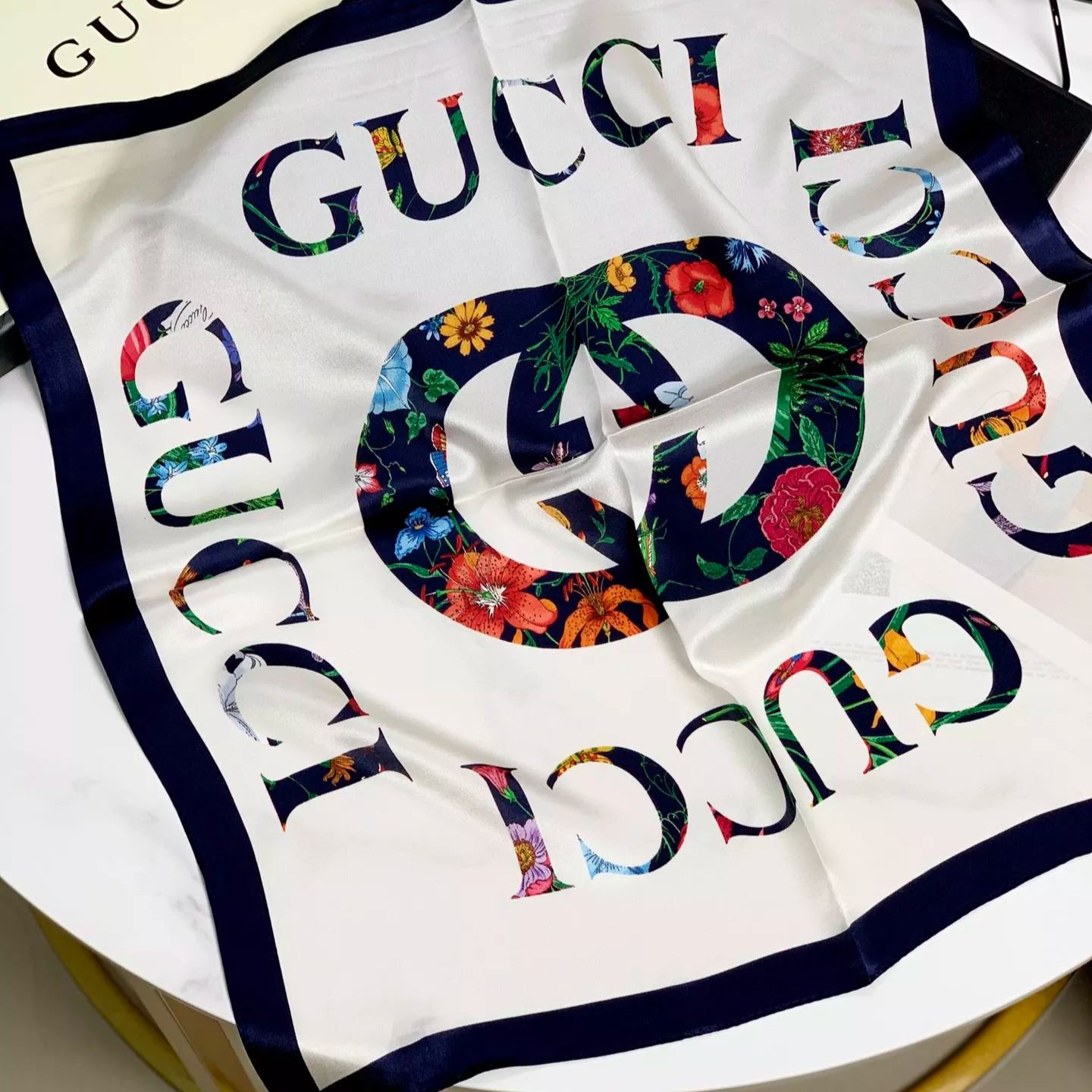 Floral Layered Logo Square Scarf mysite
