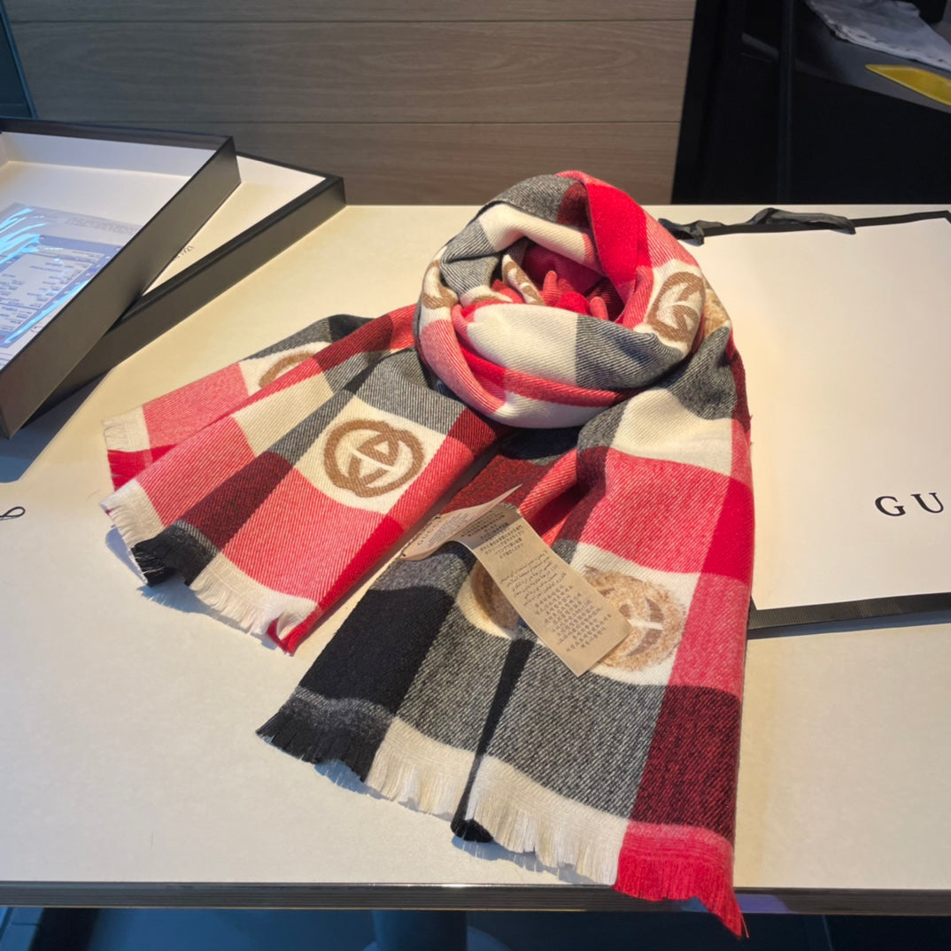 Monogram Check Cashmere Scarf mysite