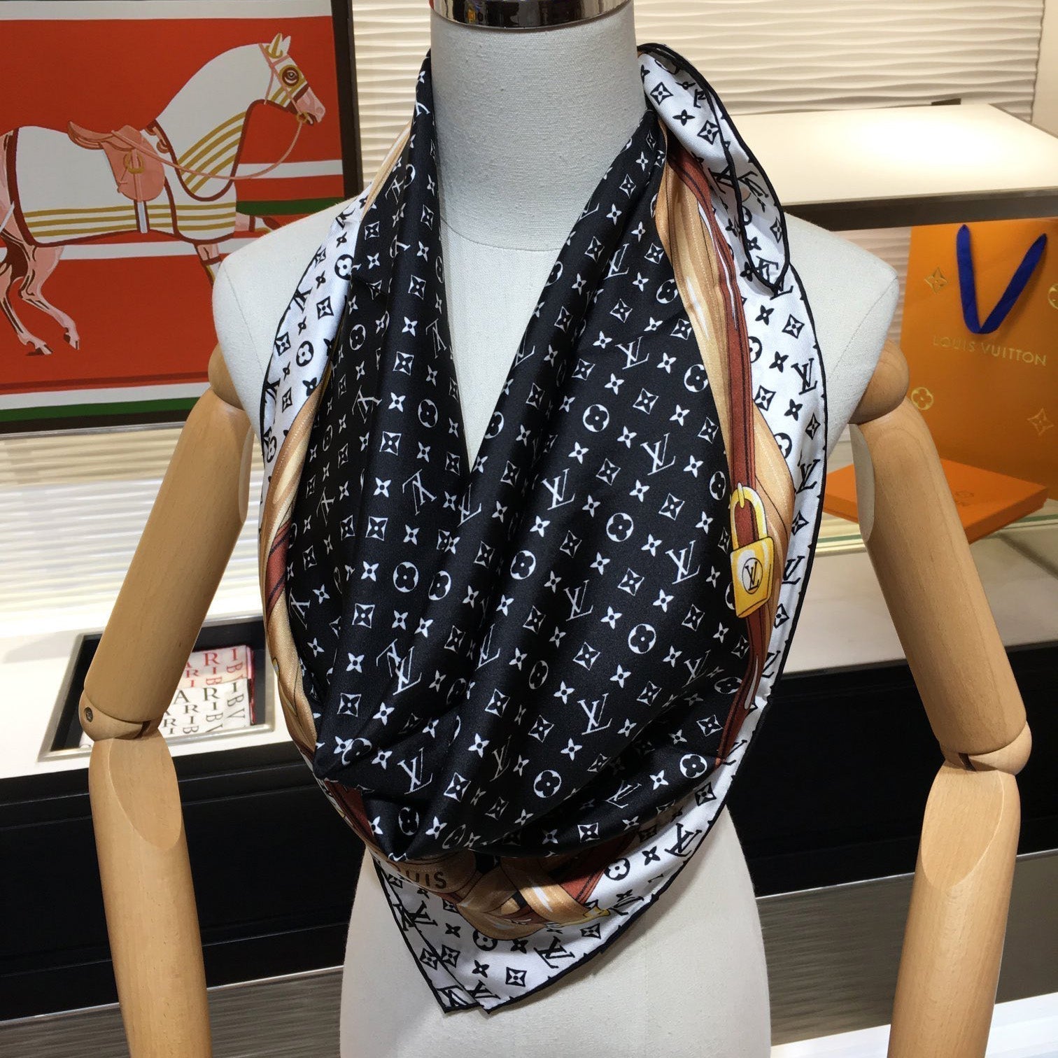 Leather Edge Square Silk Scarf mysite