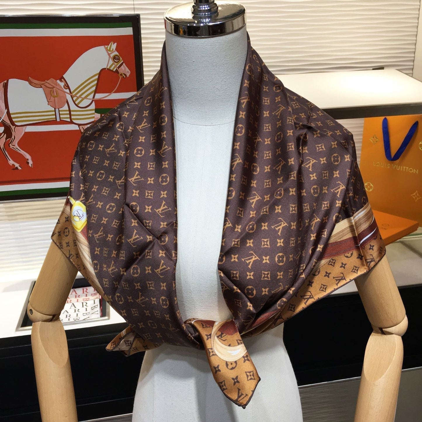 Leather Edge Square Silk Scarf mysite