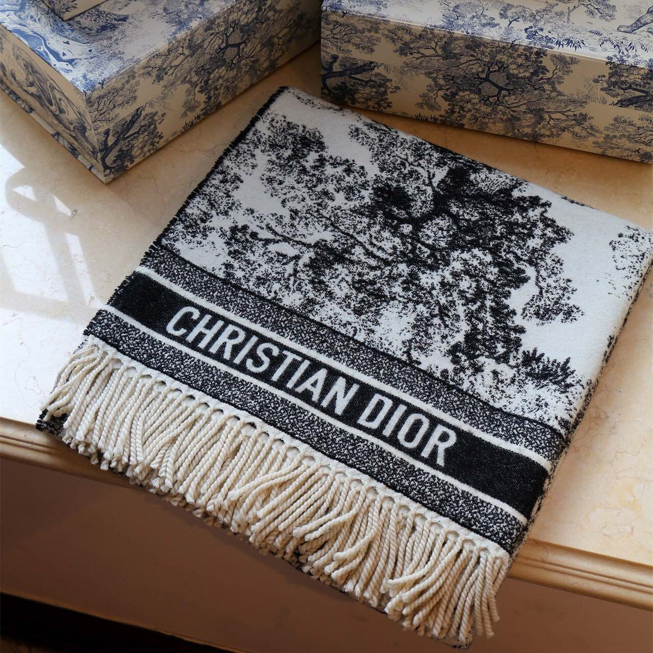 Classic landscape painting pattern scarf mysite