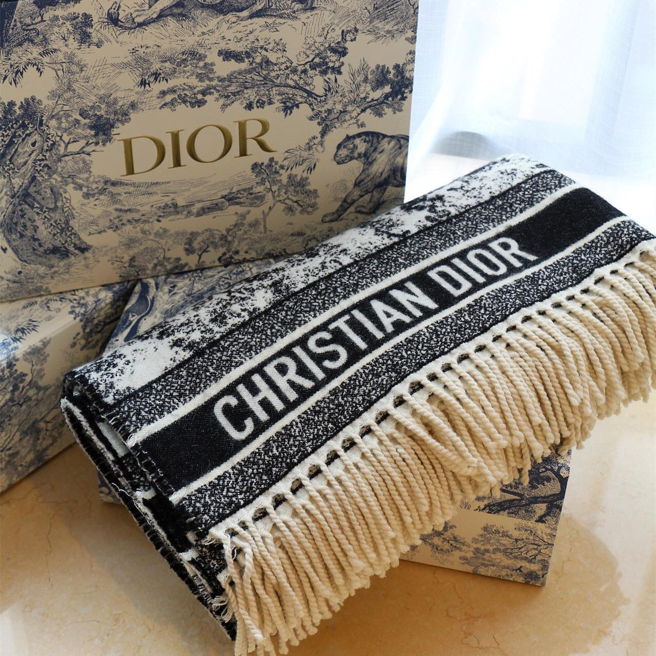 Classic landscape painting pattern scarf mysite