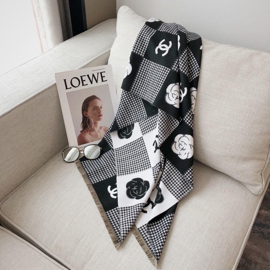 Floral 100% cashmere scarf mysite