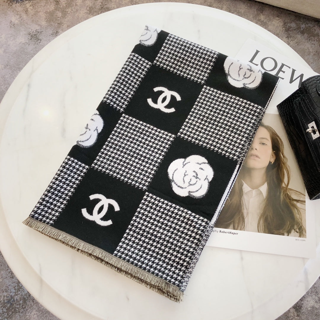 Floral 100% cashmere scarf mysite