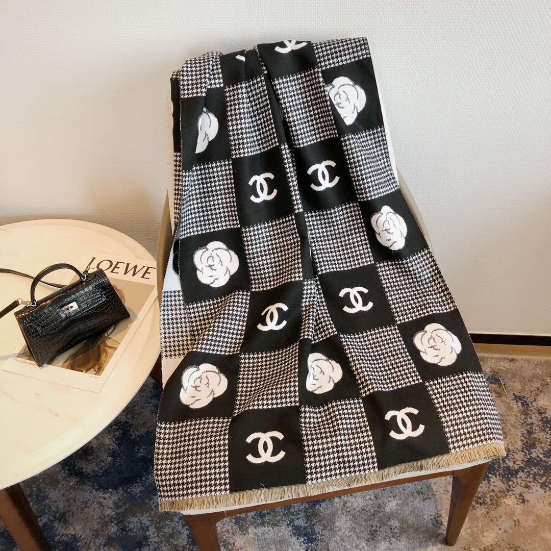Floral 100% cashmere scarf mysite